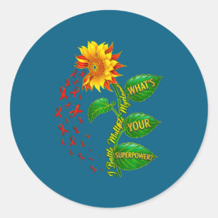 Battle multiple myeloma what's superpower warrior classic round sticker