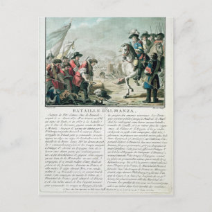 Battle of Almansa, 25th April 1707, engraved by Je Postcard