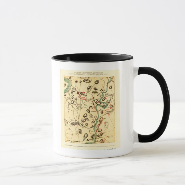 Battle of Antietam - Civil War Panoramic Map 2 Mug (Right)