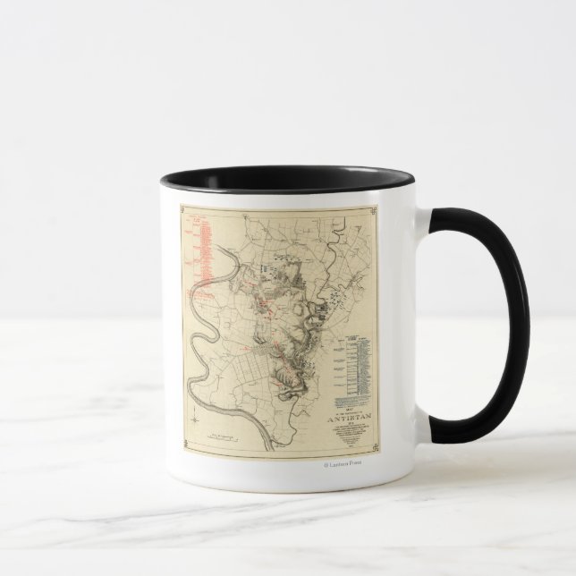 Battle of Antietam - Civil War Panoramic Map 4 Mug (Right)