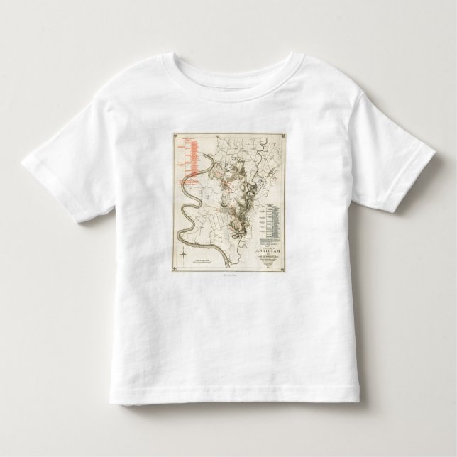 Battle of Antietam - Civil War Panoramic Map 4 Toddler T-Shirt (Front)