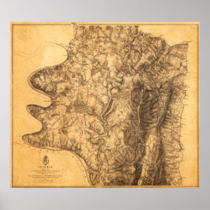 Battle of Antietam - Civil War Panoramic Map 7 Poster