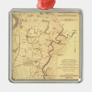 Battle of Antietam - Civil War Panoramic Map Metal Tree Decoration