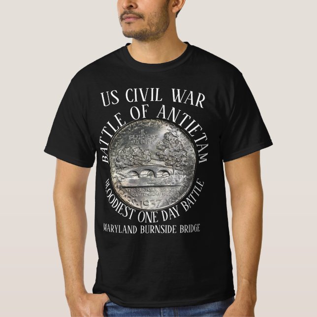 BATTLE OF ANTIETAM US CIVIL WAR BURNSIDE BRIDGE T-Shirt (Front)