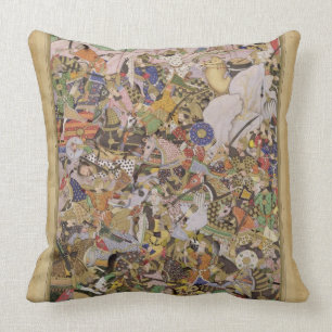 Battle of Bundi, from the Akbarnama, c.1590 (gouac Cushion