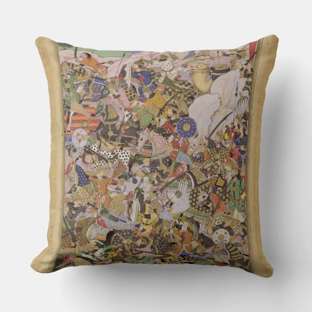 Battle of Bundi, from the Akbarnama, c.1590 (gouac Cushion (Front)