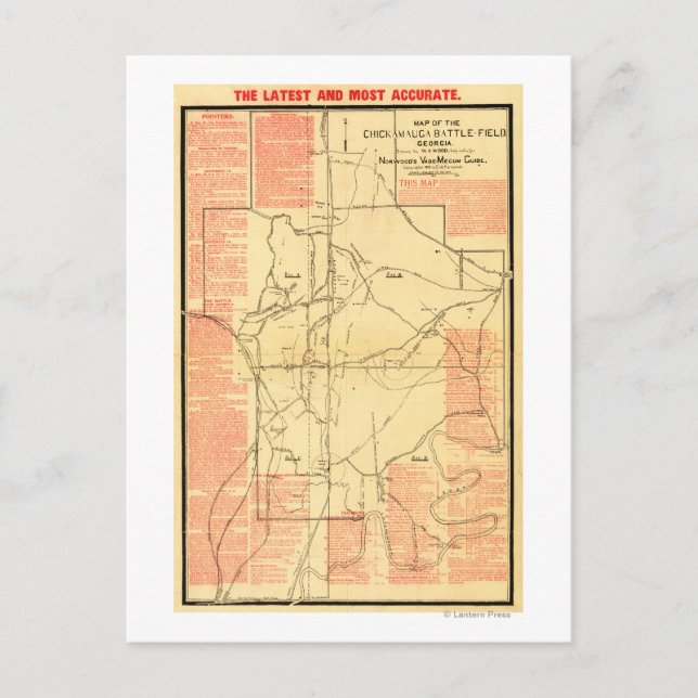 Battle of Chickamauga - Civil War Panoramic Map 2 Postcard (Front)