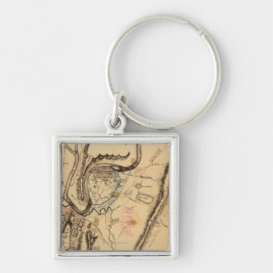 Battle of Chickamauga - Civil War Panoramic Map 4 Key Ring