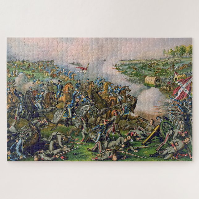 Battle of Five Forks Kurz & Allison Lithograph  Jigsaw Puzzle (Horizontal)
