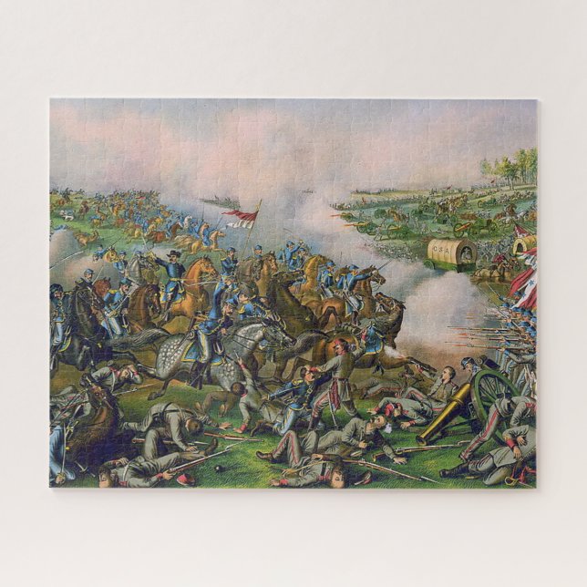 Battle of Five Forks Kurz & Allison Lithograph  Jigsaw Puzzle (Horizontal)