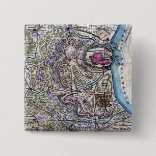 Battle of Fort Donelson - Civil War Panoramic 15 Cm Square Badge