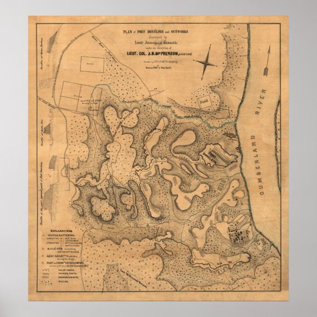 Battle of Fort Donelson - Civil War Panoramic Ma Poster (Front)