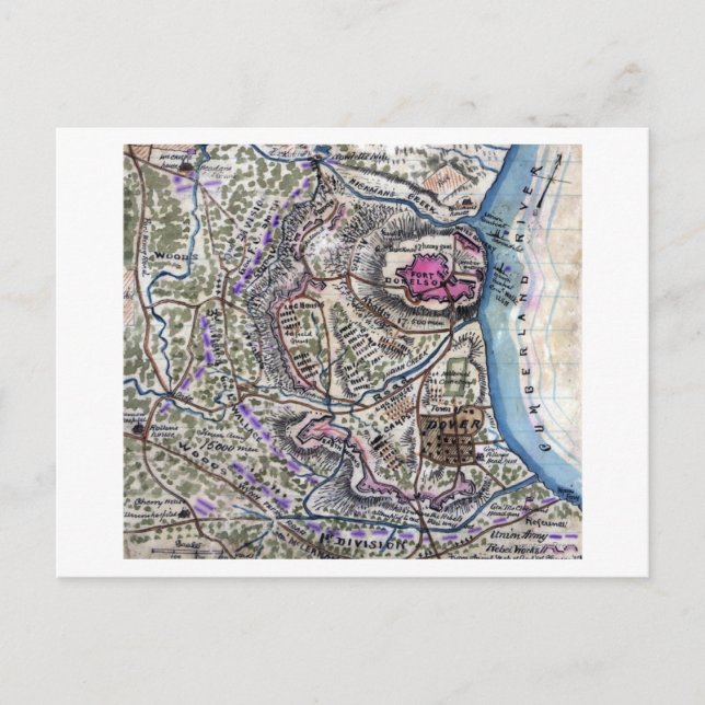 Battle of Fort Donelson - Civil War Panoramic Postcard (Front)