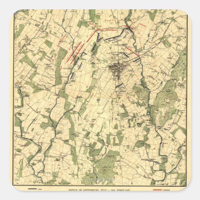 Battle of Gettysburg 12 Square Sticker (Front)