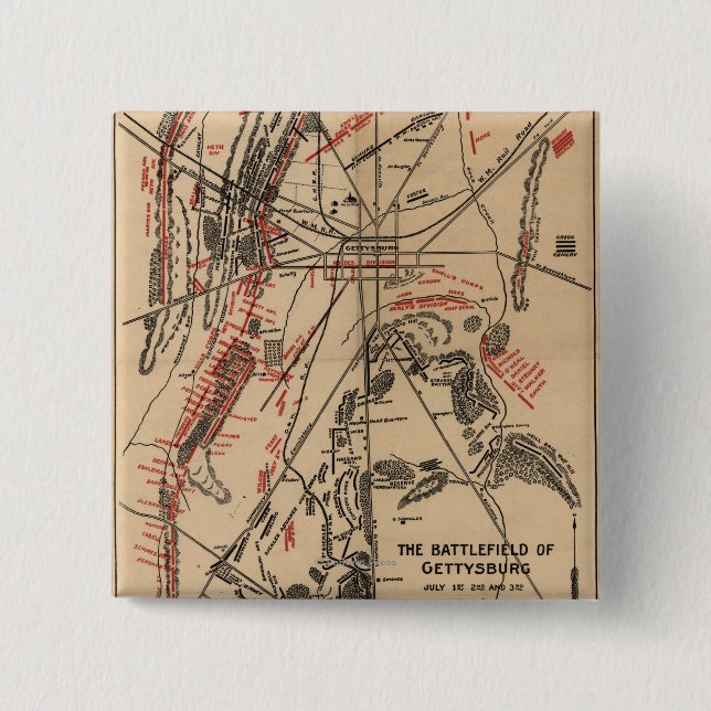 Battle of Gettysburg 2 15 Cm Square Badge (Front)