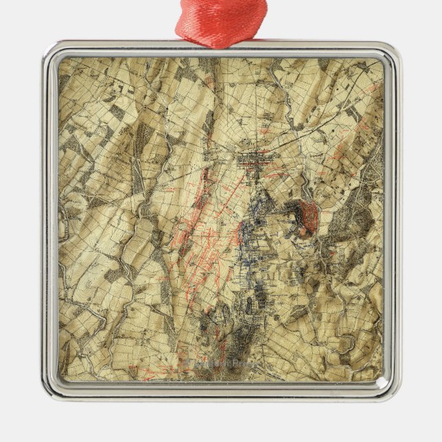 Battle of Gettysburg 5 Metal Tree Decoration (Front)