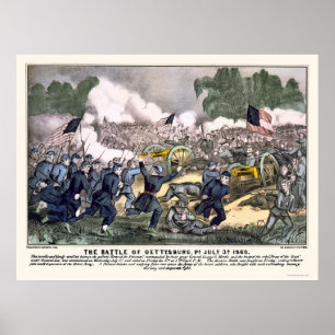 Battle of Gettysburg by  1863 Poster