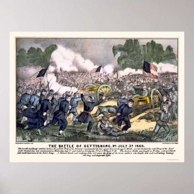 Battle of Gettysburg by  1863 Poster (Front)