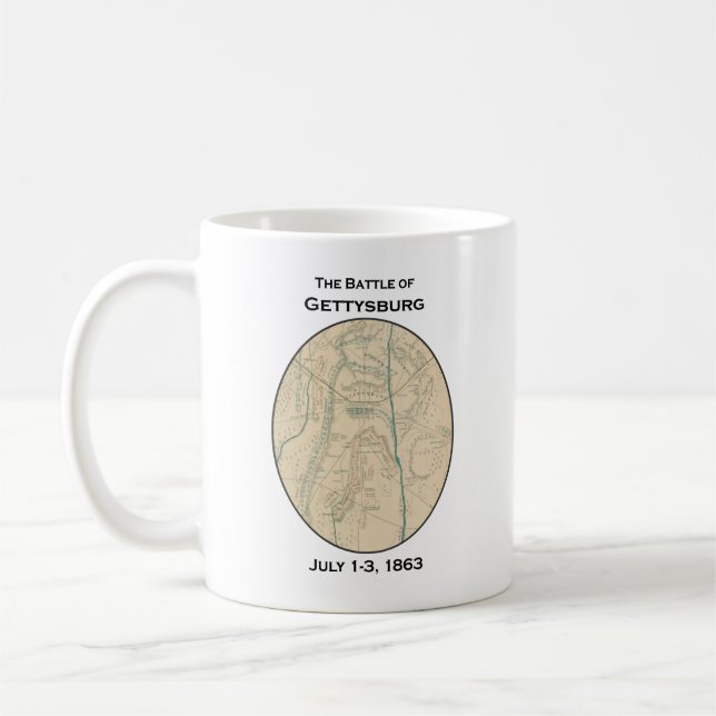 Battle of Gettysburg Map  Coffee Mug (Left)