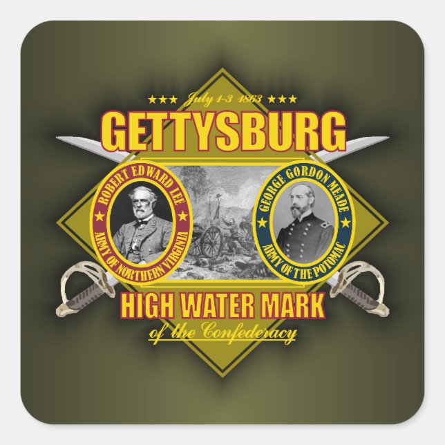 Battle of Gettysburg Square Sticker (Front)