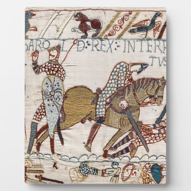 Battle of Hastings- Bayeux Tapestry King Harold Plaque (Front)