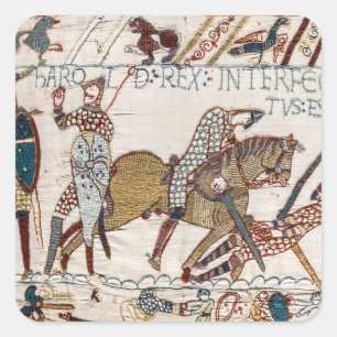 Battle of Hastings- Bayeux Tapestry King Harold Square Sticker