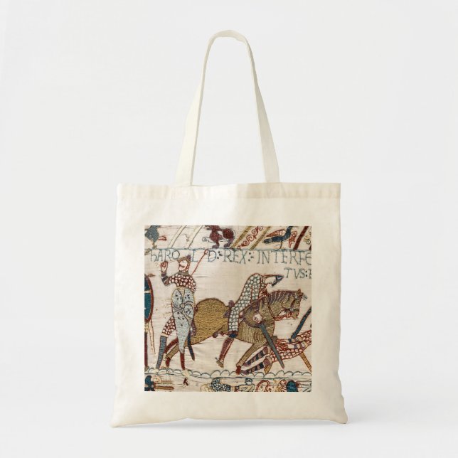 Battle of Hastings- Bayeux Tapestry King Harold Tote Bag (Front)