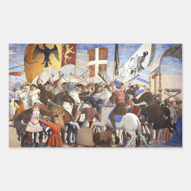 BATTLE OF HERACLIUS by Piero Della Francesca Rectangular Sticker (Front)