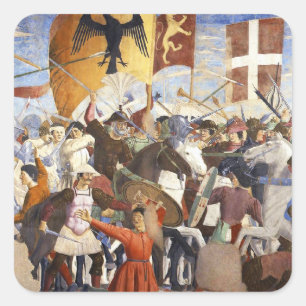 BATTLE OF HERACLIUS by Piero Della Francesca Square Sticker