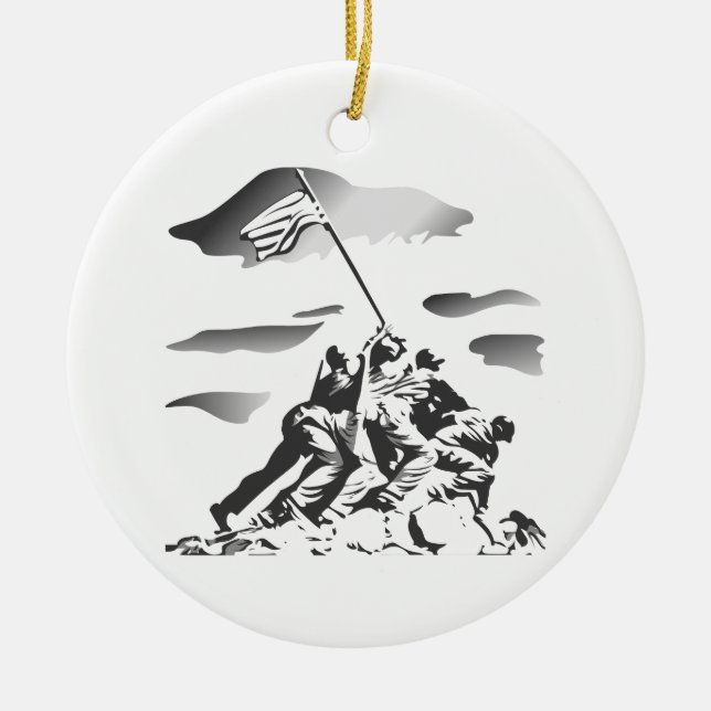 Battle of Iwo Jima Ceramic Ornament (Front)