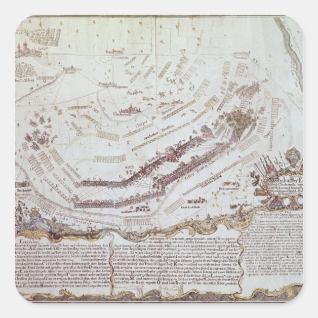 Battle of Kolin in Bohemia, 18th August 1757 Square Sticker (Front)