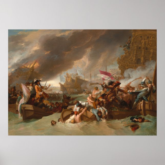 Battle of La Hogue - Benjamin West Fine Art Poster (Front)