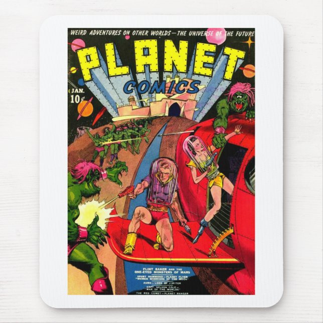 Battle of One Eye Space Monsters Mouse Pad (Front)