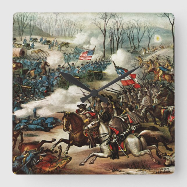 Battle of Pea Ridge Square Wall Clock (Front)