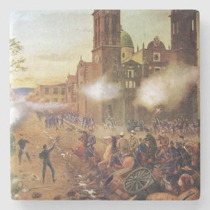 Battle of Puebla Mexican History Stone Coaster