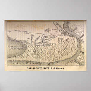 Battle of San Jacinto Map Poster