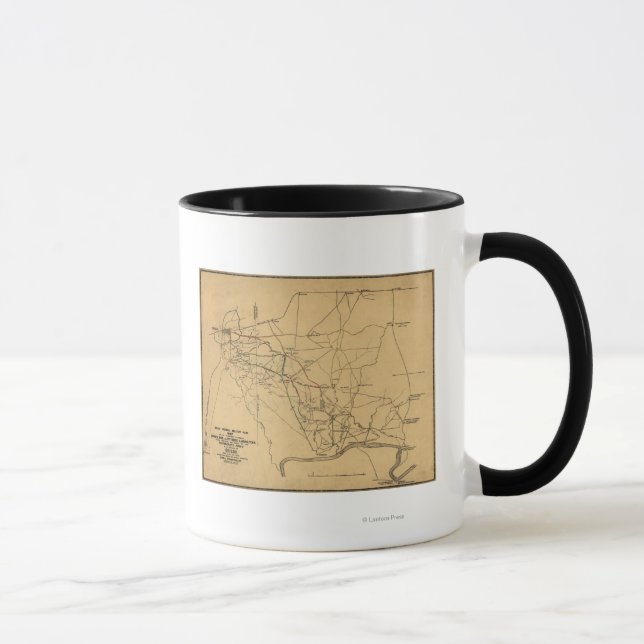 Battle of Shiloh - Civil War Panoramic Map 2 Mug (Right)