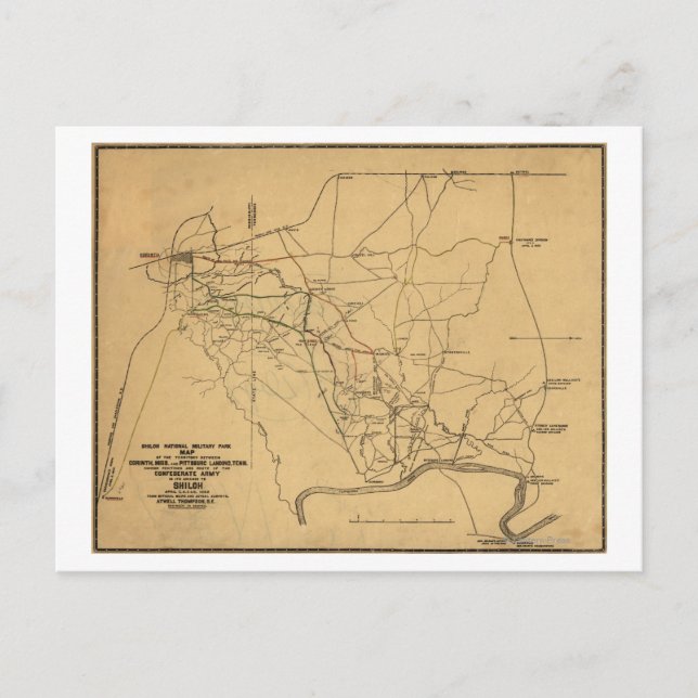 Battle of Shiloh - Civil War Panoramic Map 2 Postcard (Front)