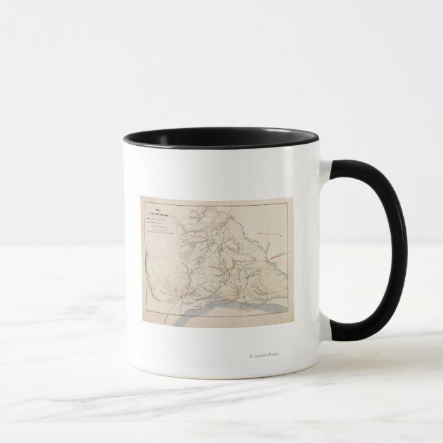 Battle of Shiloh - Civil War Panoramic Map 4 Mug (Right)