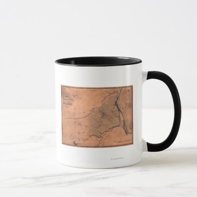 Battle of Shiloh - Civil War Panoramic Map 5 Mug (Right)