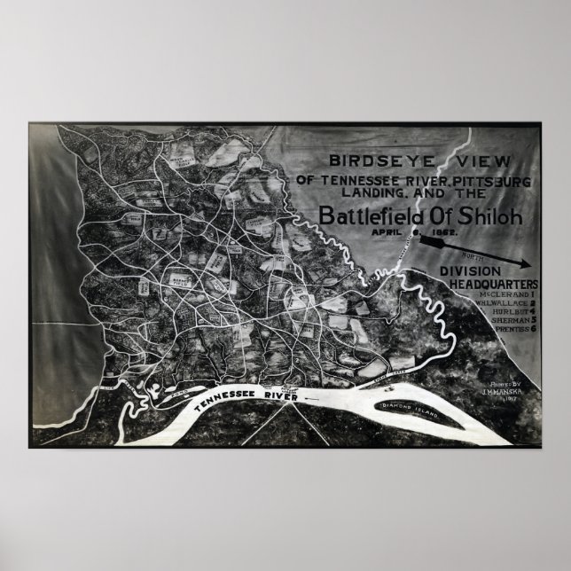Battle of Shiloh - Civil War Panoramic Map Poster (Front)