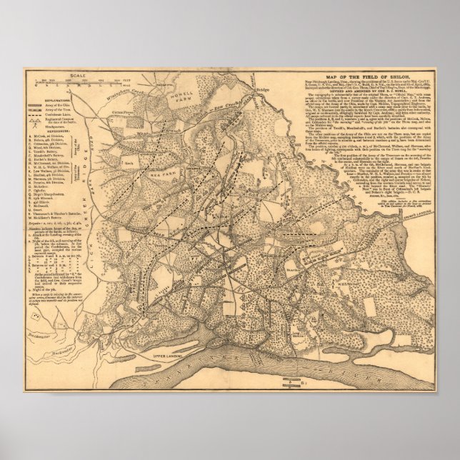 Battle of Shiloh - Civil War Panoramic Map Poster (Front)