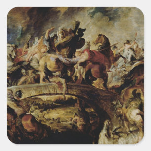 Battle of the Amazons and Greeks , c.1617 Square Sticker