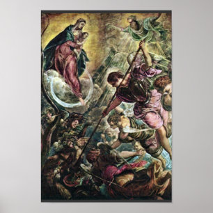 Battle Of The Archangel Michael With Satan By Tint Poster