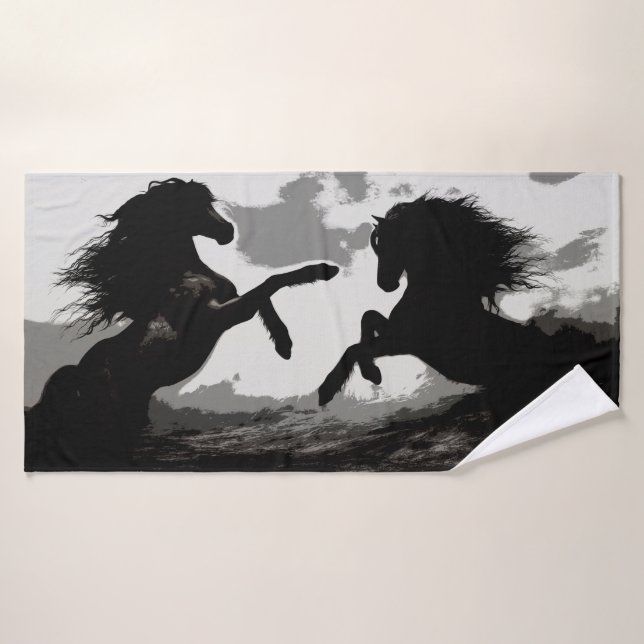 Battle of the Horses - Equine Art Bath Towel Set (Bath Towel)