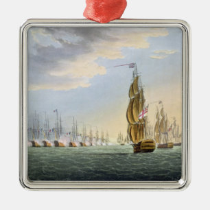 Battle of the Nile, August 1st 1798, engraved by T Metal Ornament
