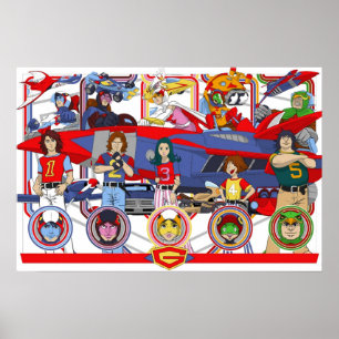 Battle of the Planets Gatchman  G force vintage c Poster