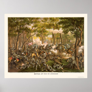 Battle of the Wilderness by Kurz and Allison 1864 Poster