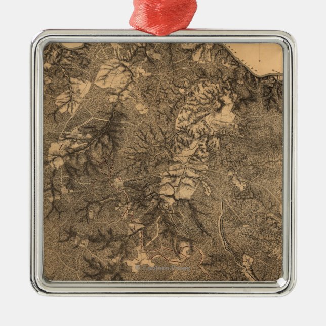 Battle of the Wilderness - Civil War Panoramic Metal Tree Decoration (Front)