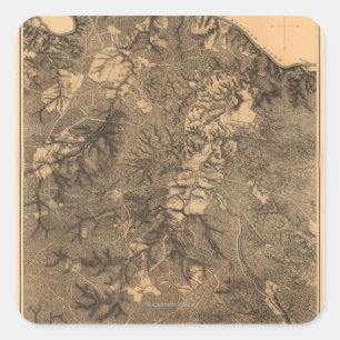 Battle of the Wilderness - Civil War Panoramic Square Sticker